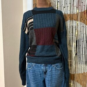 David Taylor Vintage Colorblock Knit Sweater Men’s M Unisex